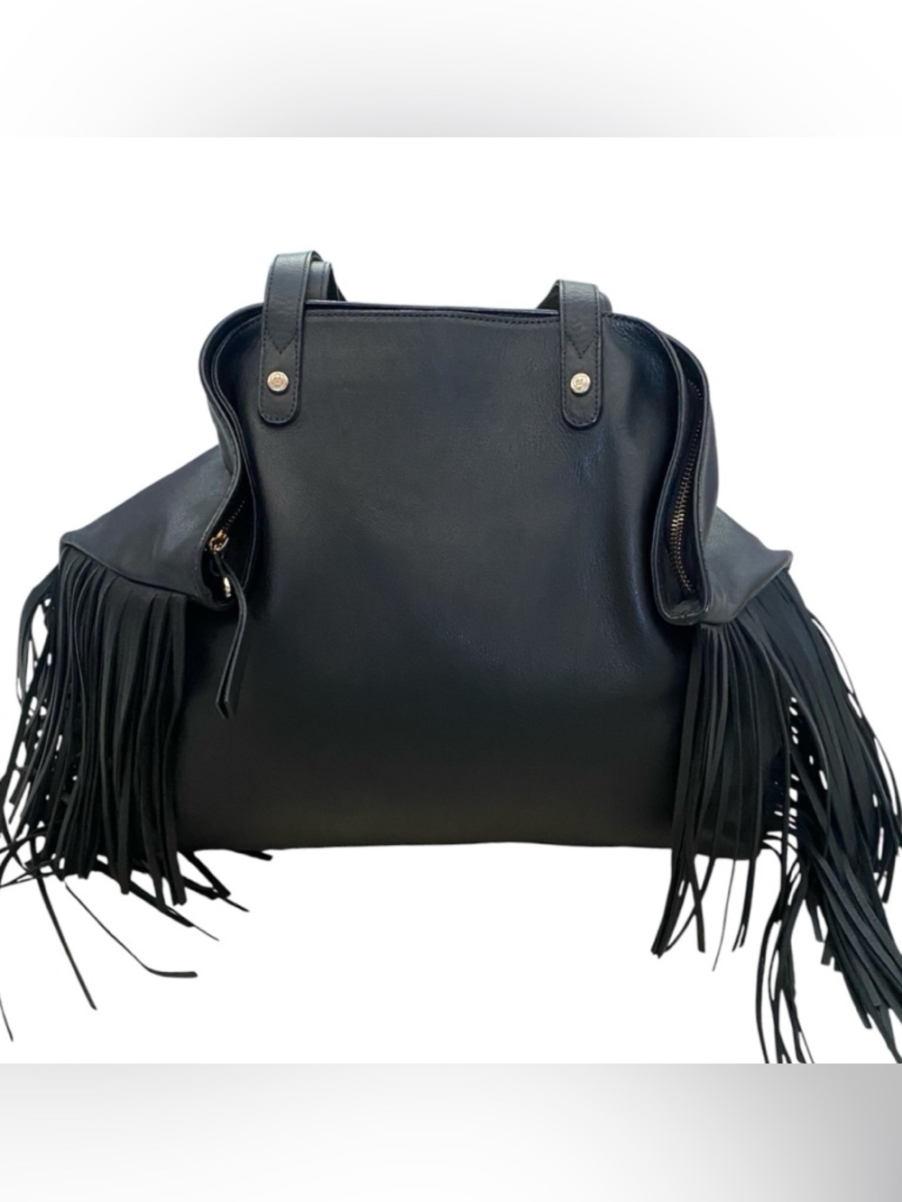 Massimo Dutti fringe leather shoulder bag